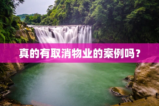 真的有取消物业的案例吗？