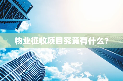 物业征收项目究竟有什么？