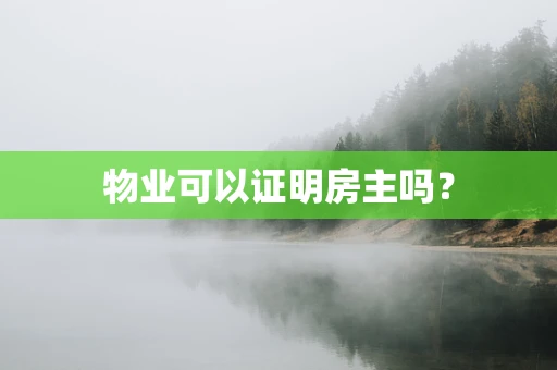物业可以证明房主吗？