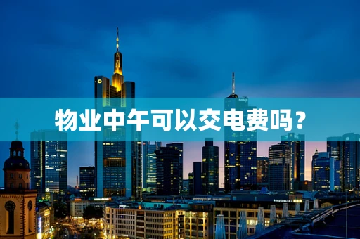 物业中午可以交电费吗？