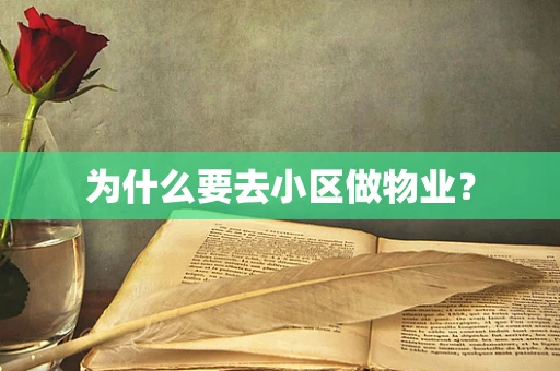 为什么要去小区做物业？