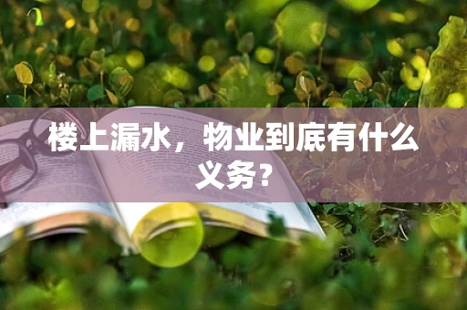 楼上漏水，物业到底有什么义务？