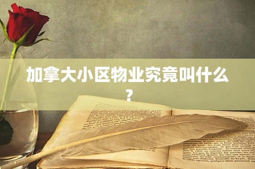 加拿大小区物业究竟叫什么？