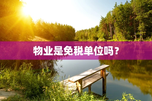物业是免税单位吗？