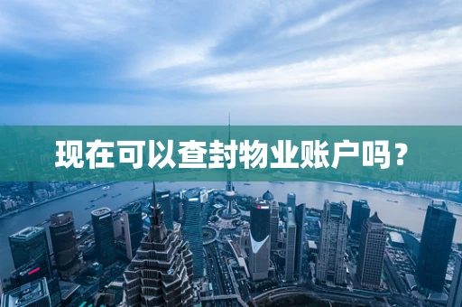 现在可以查封物业账户吗？
