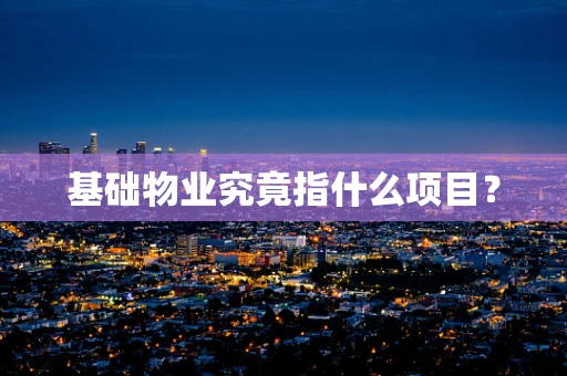 基础物业究竟指什么项目？