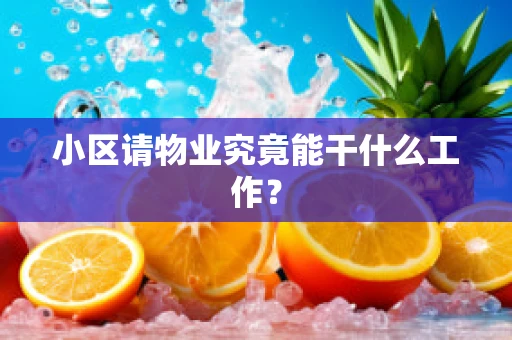 小区请物业究竟能干什么工作？