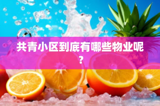 共青小区到底有哪些物业呢？