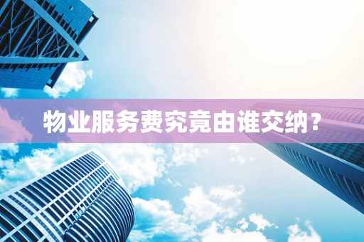 物业服务费究竟由谁交纳？