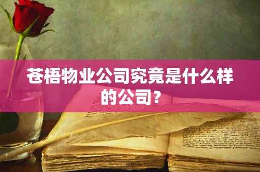 苍梧物业公司究竟是什么样的公司？