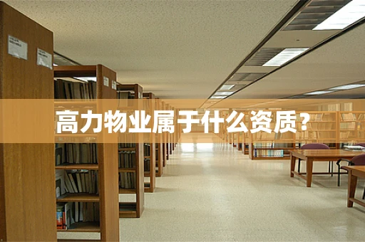 高力物业属于什么资质？