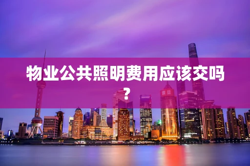 物业公共照明费用应该交吗？