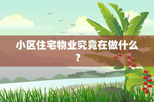 小区住宅物业究竟在做什么？