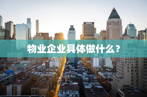 物业企业具体做什么？