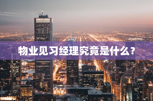 物业见习经理究竟是什么？