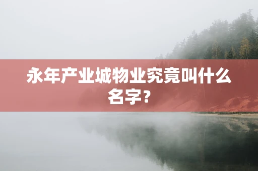 永年产业城物业究竟叫什么名字？