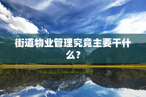 街道物业管理究竟主要干什么？